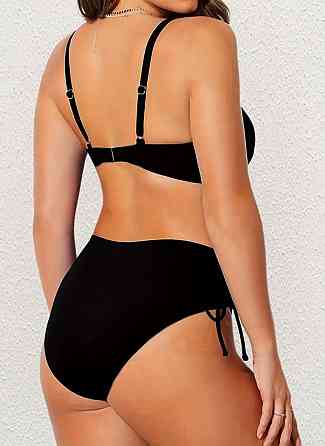 Купальник женский батал раздельный классический черный 3XL Киев