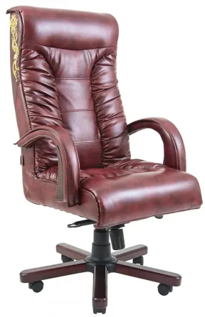 Офісне Крісло Керівника Richman Onyx Madras Bordo Wood Принт М2 AnyFix Бордовий Київ