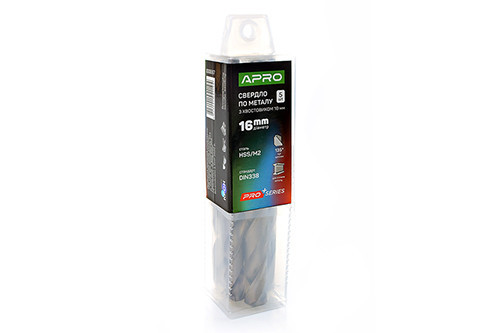 Свердло для металу HSS/M2 (6542) Ø 16,0 мм із хвостовиком Ø 10 мм (тубус, разово 5 шт.) PRO APRO Рівне - фото 1