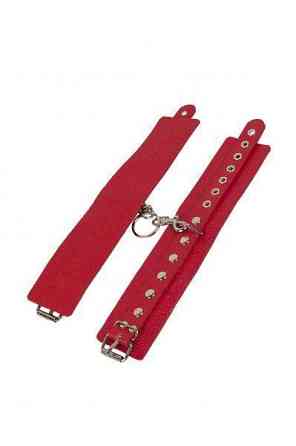 Наручники Leather Restraints Hand Cuffs Red Sex Aura Київ