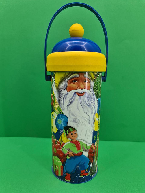 Тубус под конфеты  средний /Дед Мороз и мальчик(d-87*205mm) (1 шт) Харьков - изображение 3
