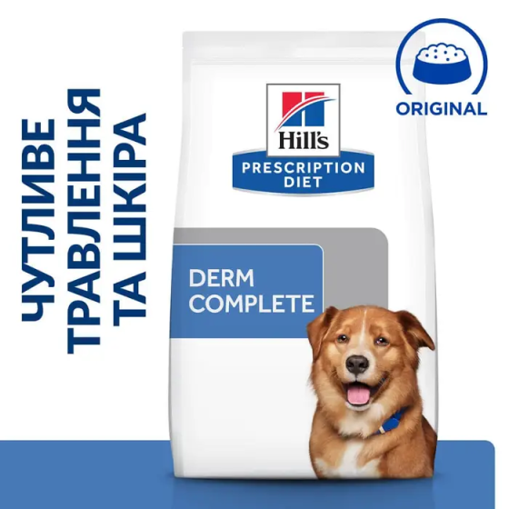 Hills Prescription Diet Canine Derm Complete (Хиллс Дерм Комплит) корм для собак для кожи при аллергии Запорожье