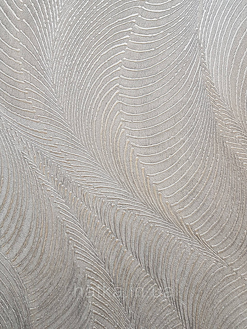 Шпалери вінілові на флізеліновій основі Rasch Incanto 1.06х10 абстракція хвилі металік бежево-сірі срібло 3д Київ - фото 2