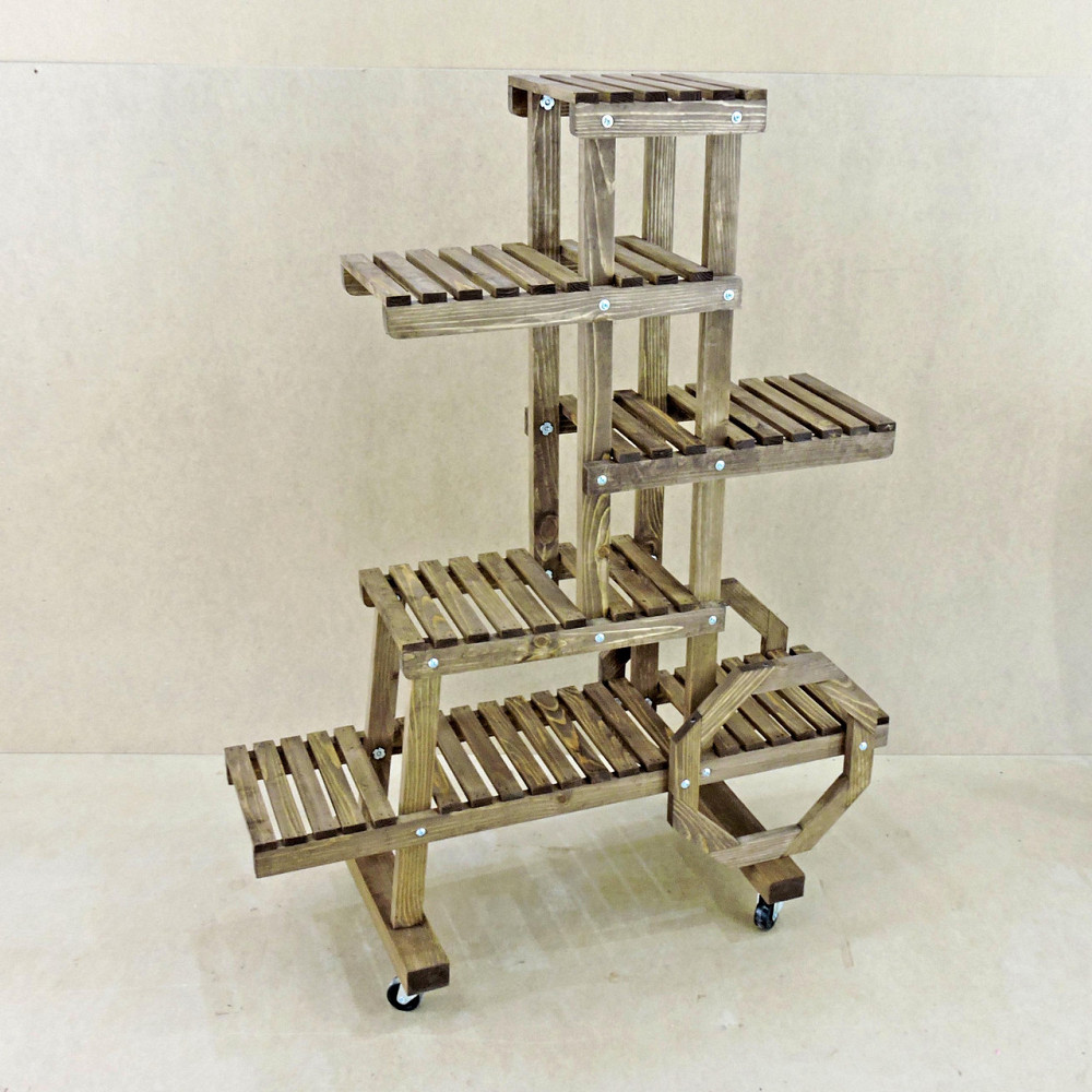 Підставка для квітів "Муліно" на коліщатках капучино Миколаїв - фото 1