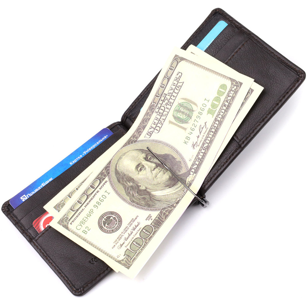 Зажим для денег из мягкой натуральной кожи Tony Perotti 20847_1 (5000 moro) Коричневый Киев - изображение 8