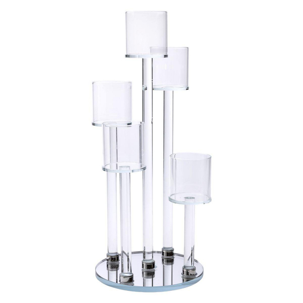 Декоративний скляний підсвічник на 5 свічок 16×38 см Київ - фото 3