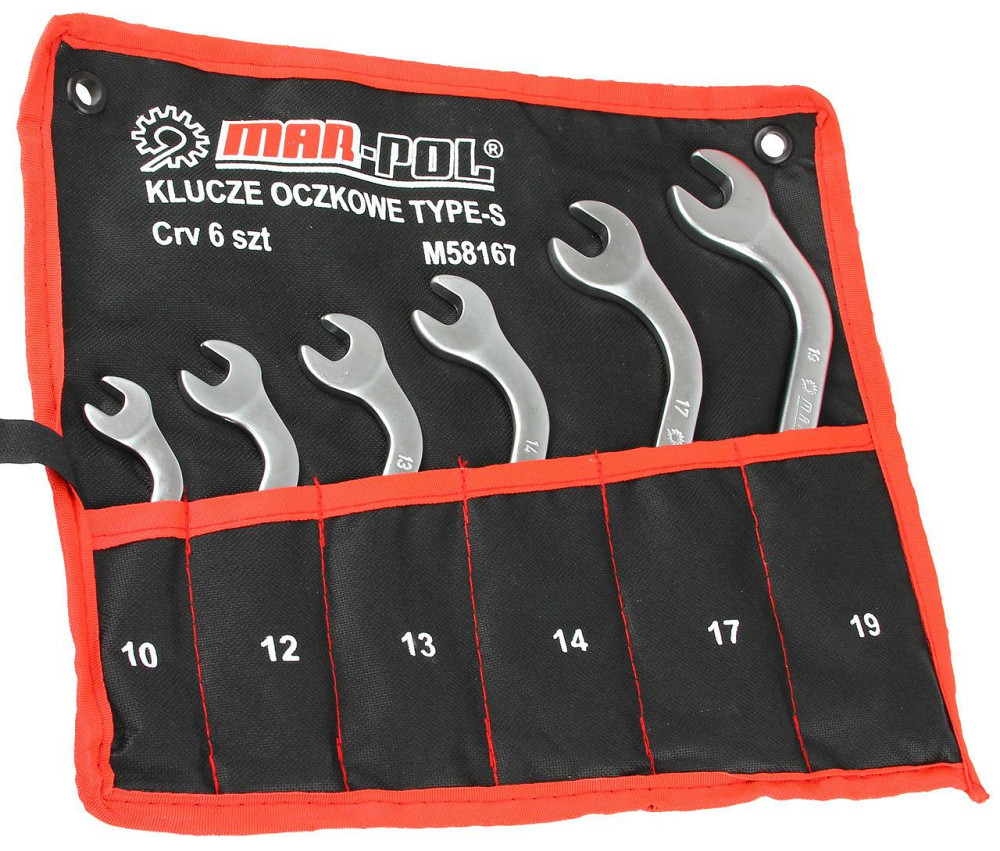 Набір комбінованих ключів S-подібної форми 6 предметів з чохлом Mar-Pol (M58167) Нововолинськ - фото 2