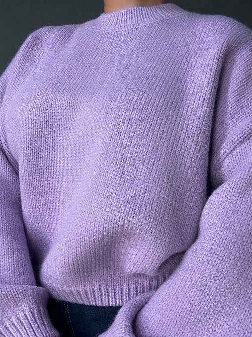 Светр жіночий Fancy Matinee 539 оверсайз однотонний, бузковий, one size Київ - фото 18