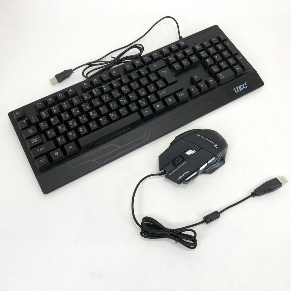 Клавиатура+мышка UKC с LED подсветкой от USB M-710, клавиатура игровая с подсветкой и мышкой QF-51 Львов - изображение 8