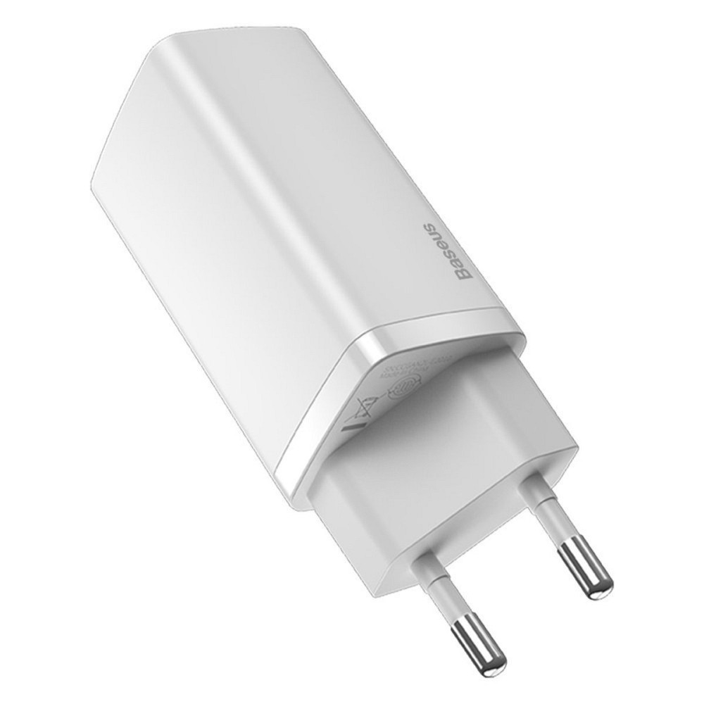 Мережевий зарядний пристрій Baseus GaN Lite Quick Charger C+C 65W EU White Київ - фото 2