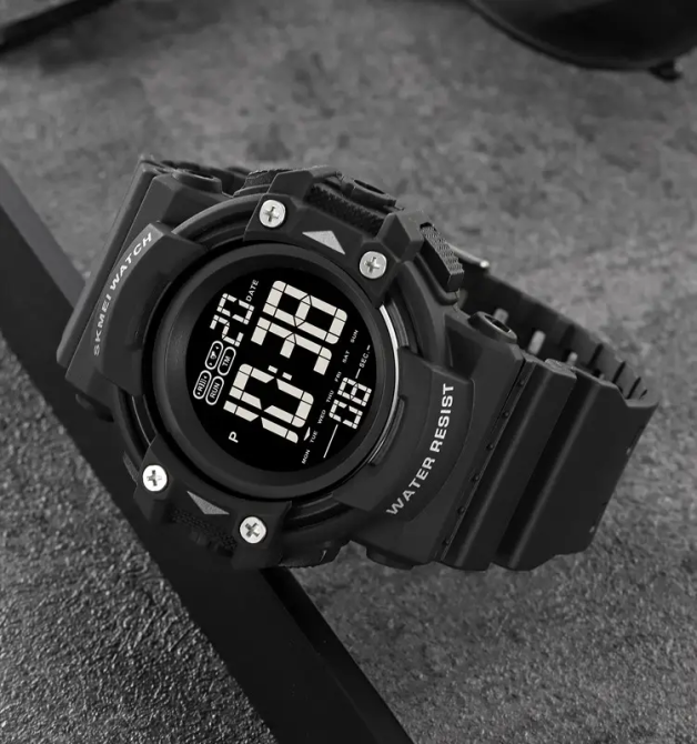 Годинник чоловічий спортивний наручний Skmei 2195 (Чорний з чорним циферблатом) Київ - фото 4