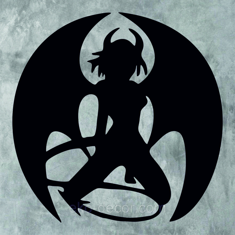 Декоративное настенное Панно «Дьяволица», Декор на стену 90*90 см, Черный Киев - изображение 9