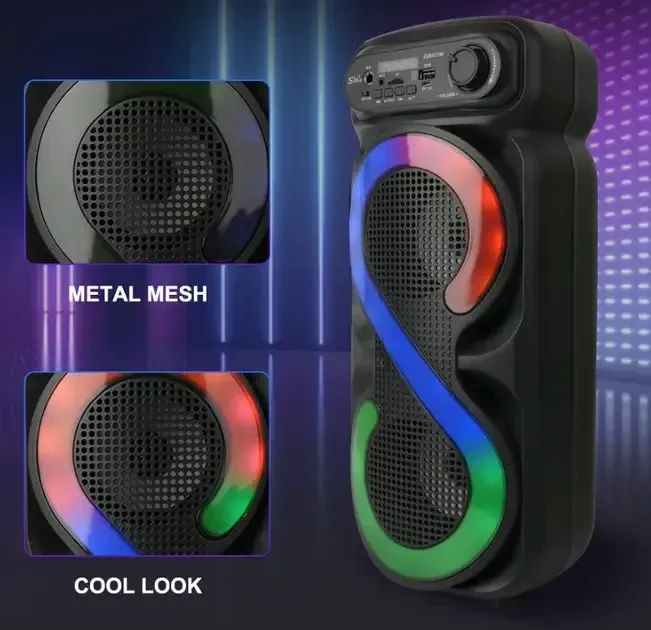 Портативная Bluetooth колонка ZQS4270M с микрофоном и пультом ДУ, USB/TF/FM, LED подсветка Одесса - изображение 5