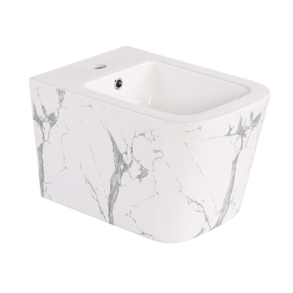 Біде підвісне Qtap Tern 520x350x330 мм, Marble QT17551303GMR Київ - фото 1