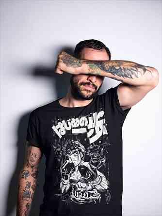 Футболка для мальчика аниме Хаджиме Но Іппо Камогава оверсайз (рост от 165 до 180 ) Черний AnimeJ0198m Днепр