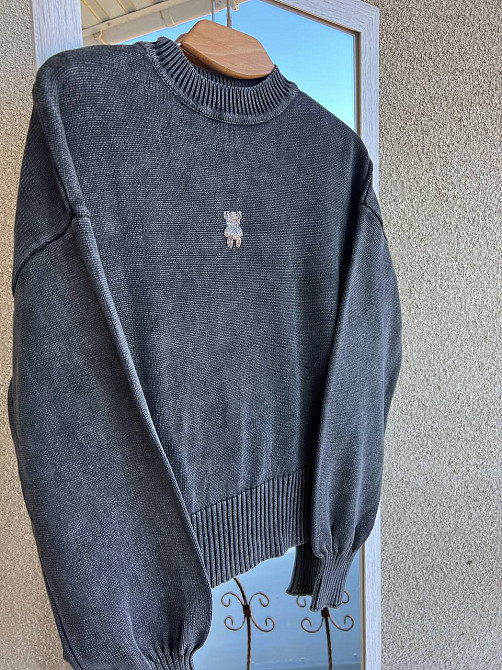 Светр жіночий A-N 870 варений ведмедик камінчики середня довжина оверсайз 44-48, чорний, 44-48 Київ - фото 20