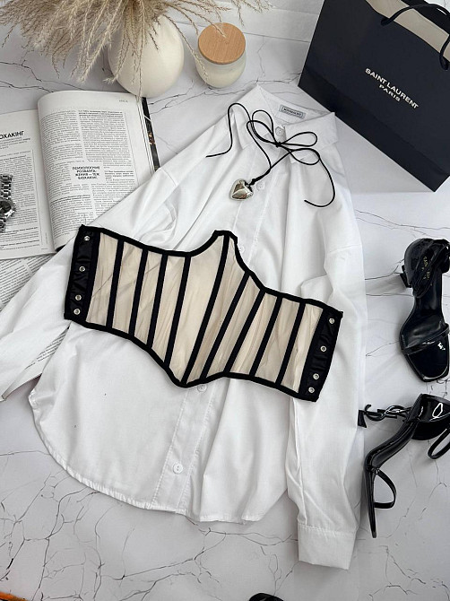 Стильный женский корсет из сетки. Бежевый, L/XL Одесса - изображение 5