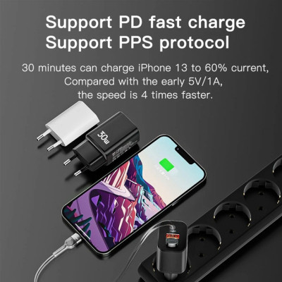 Зарядний пристрій Essager 1xUSB + 1xUSB-C PD30W black (ECTPQS-ZTB01) Вінниця - фото 5