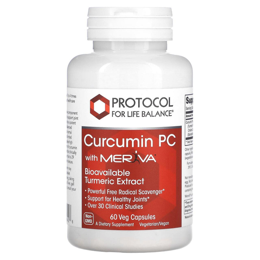 Фітосоми куркуміну Protocol for Life Balance Curcumin PC With Meriva 500 мг 60 вег капс Київ - фото 1