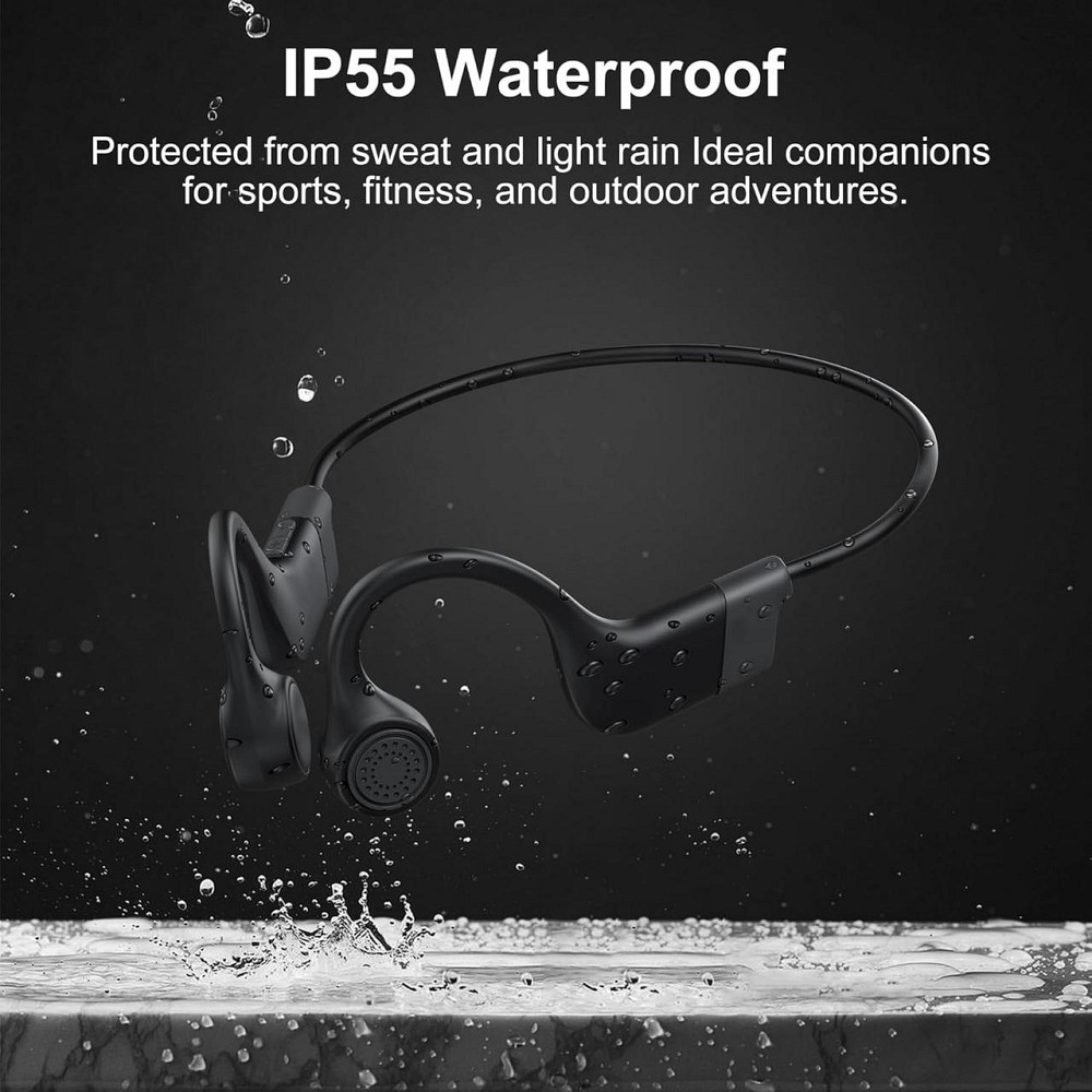 Навушники Hanmer Bone Conduction Bluetooth 5.3, бездротові спортивні навушники відкритого типу, кісткова провідність, IP55, чорні Київ - фото 6