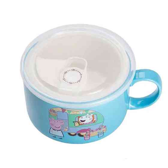 Миска для лапши фарфоровая 770 мл с герметичной крышкой, голубая HP-15-15 Киев