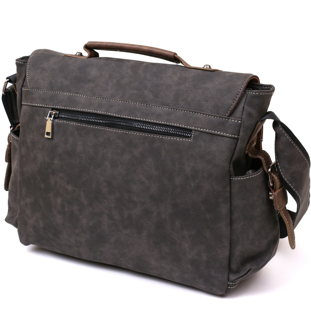 Чоловіча сумка зі шкірозамінника Vintage 20491 Сірий Київ - фото 2