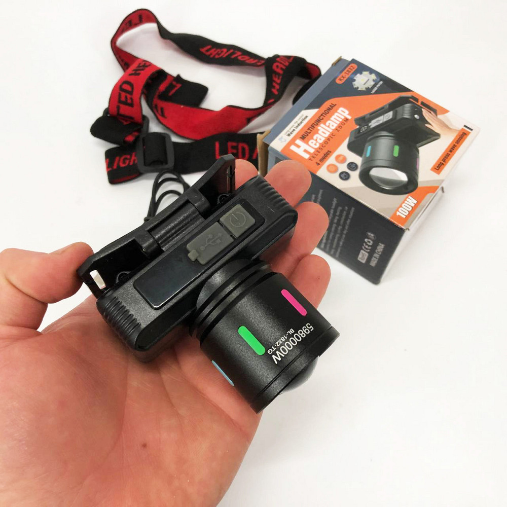 Налобний ліхтар bailong KX-1832-TG, Потужний акумуляторний налобний ліхтарик, Ліхтарик налобник DF-43 Львів - фото 14