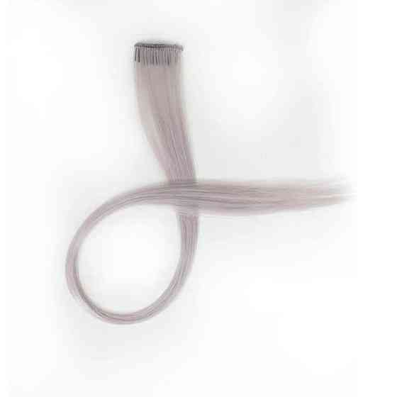 Накладне пасмо волосся кольорове на шпильках 60 см Сірий Вінниця