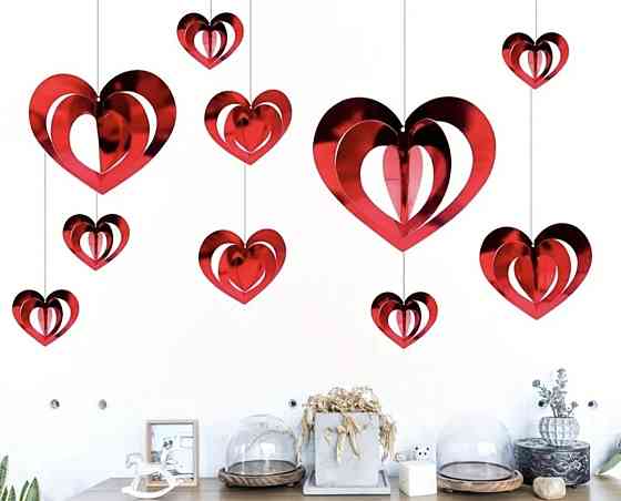 Підвісні сердечка для декору 16 шт Смела