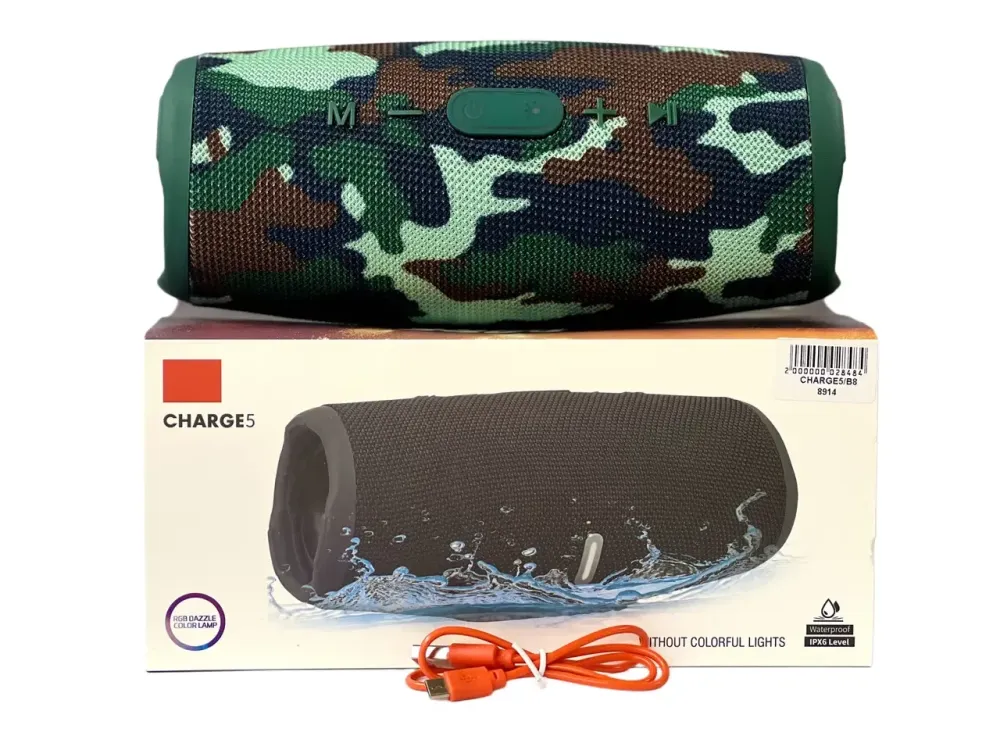 Портативна колонка зі світлодіодами Bluetooth Charge-5 RGB, 10 Вт, акумулятор 1500 mAh, USB, AUX, TF, IPX5 Одеса - фото 1