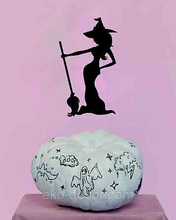 Декоративне настінне Панно «Ведьма», Декор на стіну 90*52 см, Чорний Київ