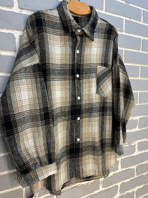 Сорочка жіноча A-N 211 картата оверсайз в клітинку тепла байкова кишеня one size темно бежева, темно-бежевий, one size Київ - фото 16