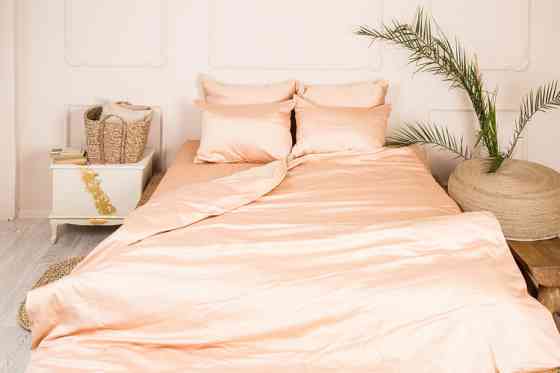 Ecotton Простирадло на резинці Ecotton 180х200 см однотонне персикового кольору Frost almond Коломия