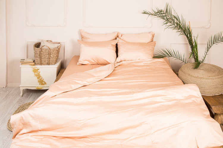 Ecotton Простирадло на резинці Ecotton 180х200 см однотонне персикового кольору Frost almond Коломия - фото 2