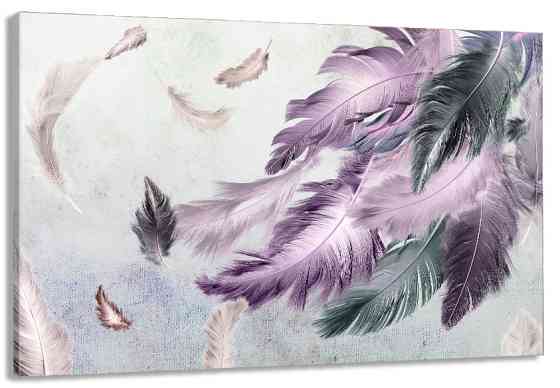 Картина полотно у вітальню / спальню   Абстракція Пір'я     MLP_253 ( 60х30см ) 80x120 см Київ