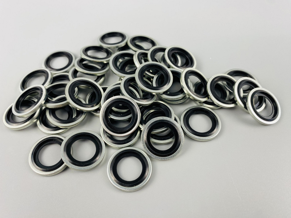 Шайба з гумовим кільцем NBR всередині 14 мм, для гідравліки, олії, води, повітря. Мукачево - фото 1