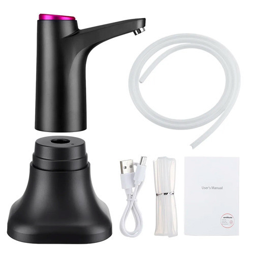 Автоматична помпа для води з LED-підсвіткою, чорна Київ - фото 7