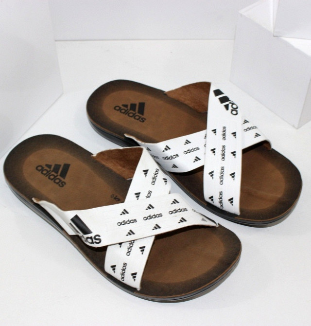 Мужские Шлёпанцы Тапочки Adidas Сланцы Белые Адидас ( размеры: 40,41,42,43,44,45) Днепр - изображение 5