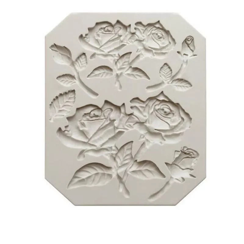 Молд силиконовый Розы 87 на 116 мм серый Киев - изображение 5