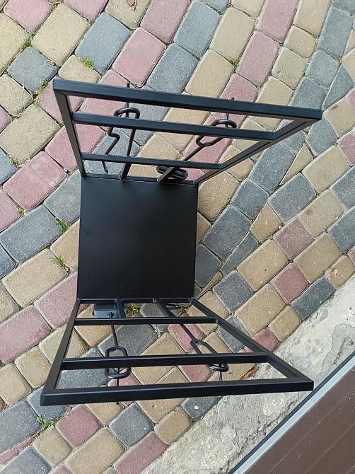 Кований набір для каміну LOFT №9 з дровницею (стійка, совок, щітка, кочерга, щипці) Київ - фото 3