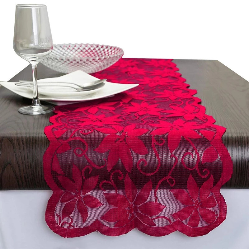 Новогодняя скатерть дорожка 180 на 33 см красный Киев - изображение 4