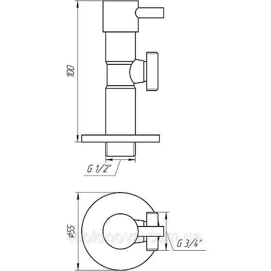 Кран полуоборотный угловой SOLOMON 1/2″х3/4″ Lazer 7076 (2шт) Черновцы