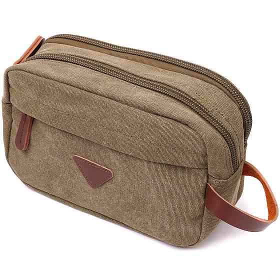 Чоловіча барсетка на два відділення з якісного текстилю Оливковий (Vintage) Київ