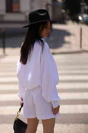 Костюм-трійка жіночий літній креп-жатка Білий XS-S Харків