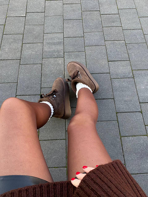 Угги жіночі HENGJI T007-7 шоколадні (зима, замша натуральна) (6163) Коломыя - изображение 8