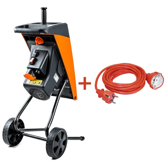 Садовий подрібнювач GTM DS2500/40 KIT + подовжувач 10м (DS2500/40_KIT+ext.cord) : 2500 Вт, діаметр гілки 40 мм, ніж Київ