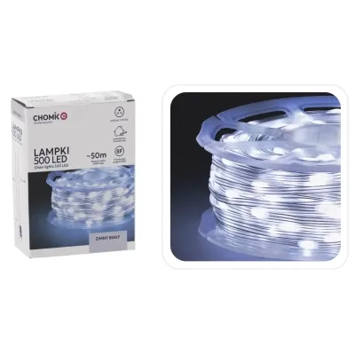 Гирлянда Chomik Струна На катушке 49.9+3 м 500 LED Холодный белый (5900779880122) Вінниця