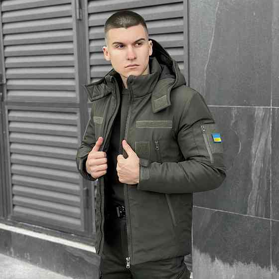 Мужская зимняя Куртка с капюшоном Pobedov Winter Jacket Motive ЗИМА Киев