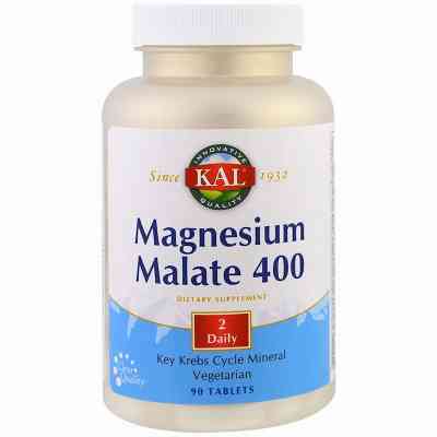Минералы KAL Магний Малат, Magnesium Malate, 400 мг, 90 таблеток (CAL-81309) Винница