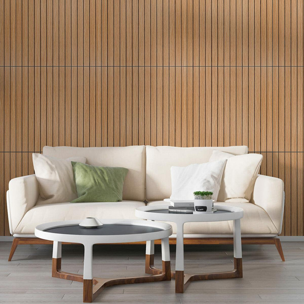 Покрытие виниловое самоклеющееся 3D рейки 600х600х2,8мм Теплый янтарь SW-00002205 Днепр - изображение 6